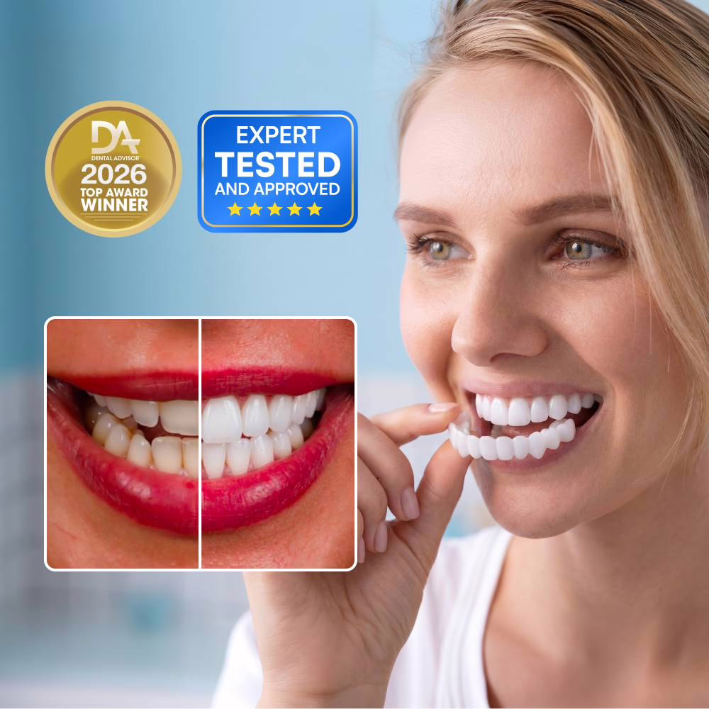Strahlendes Lächeln dank der abnehmbaren Zahnverblendungen von WellaSmile