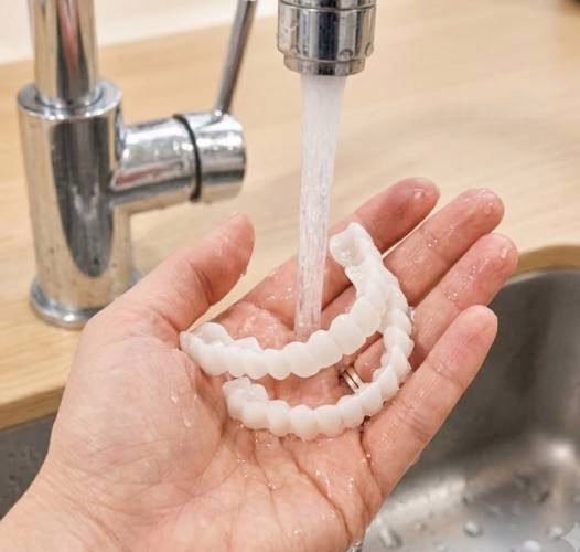 Schritt 3: WellaSmile unter kaltem Wasser aushärten lassen